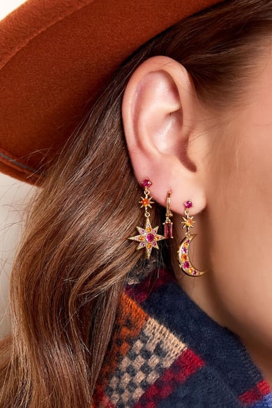 Boucles d'oreilles étoiles - Collection Sparkle Cuivré h5 Image3